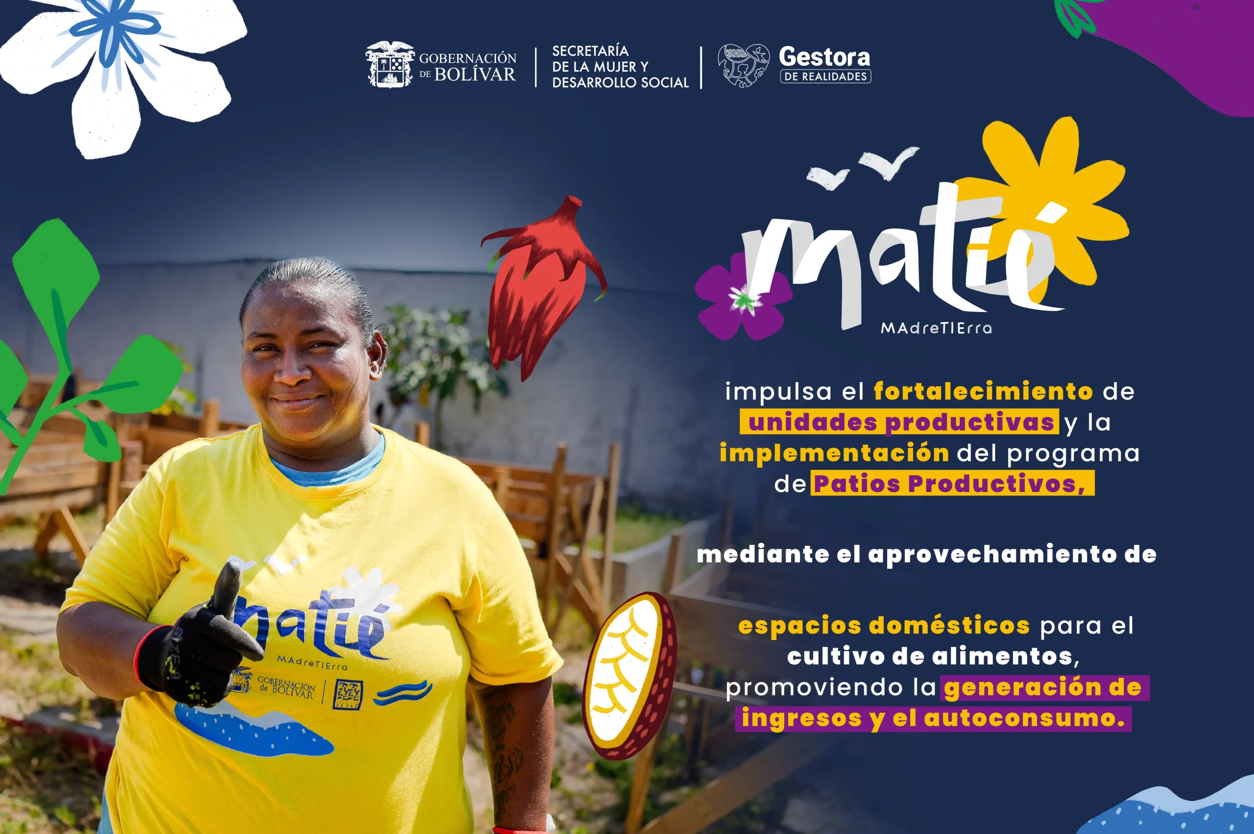 Matíe Madre Tierra promueve patios productivos para cultivar alimentos en espacios domésticos, generar ingresos y favorecer el autoconsumo.
