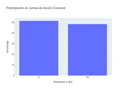 Participación en JAC: Sí 51.5%, No 48.5%.