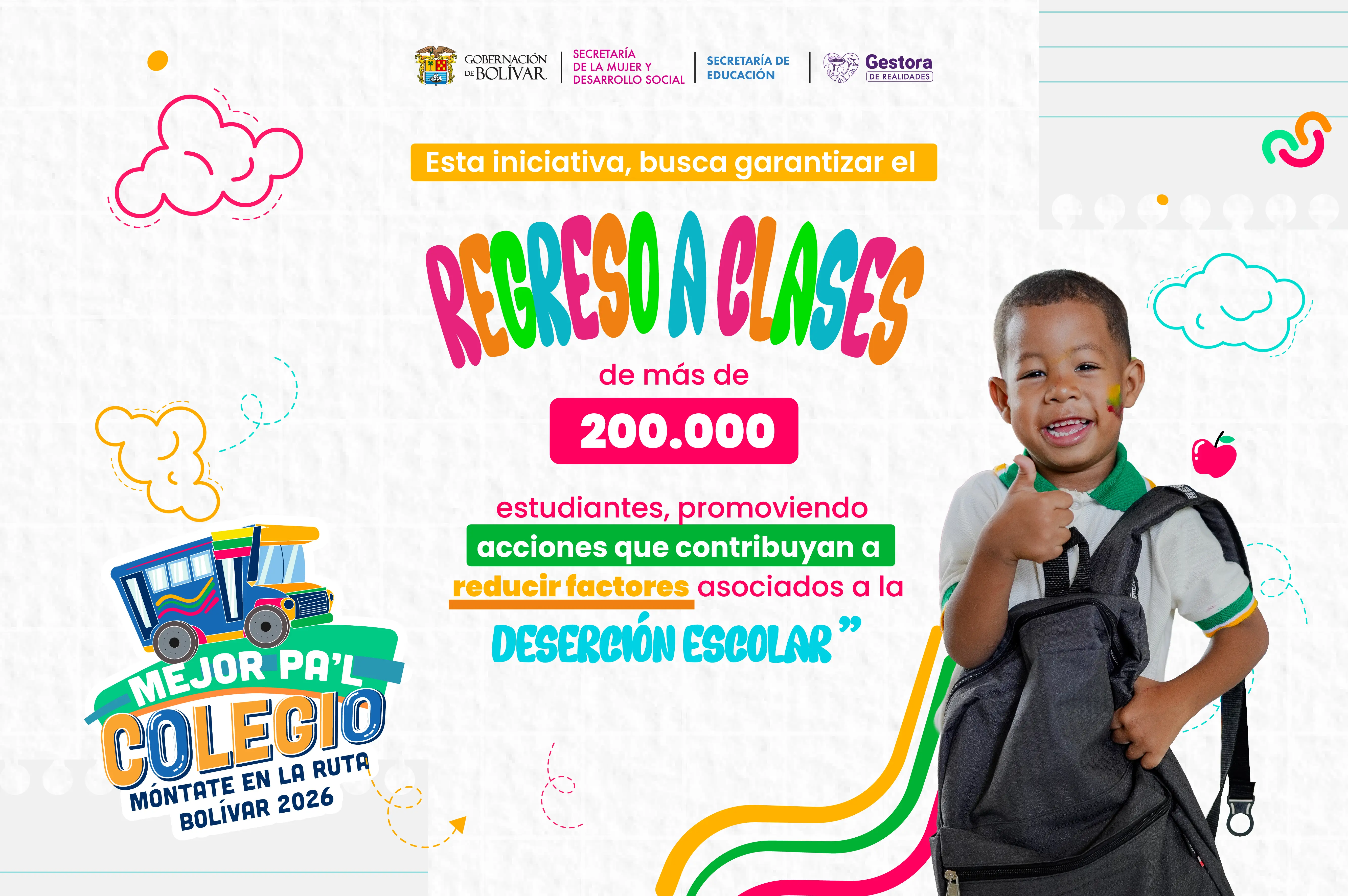 Infografía de regreso a clases para más de 200.000 estudiantes de Bolívar
