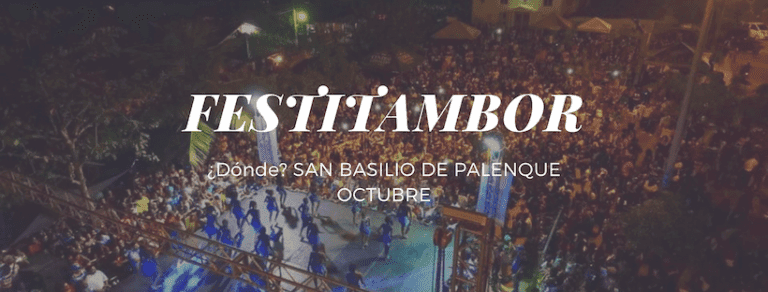 Vista aérea nocturna del Festitambor en San Basilio de Palenque con miles de asistentes celebrando en las calles.