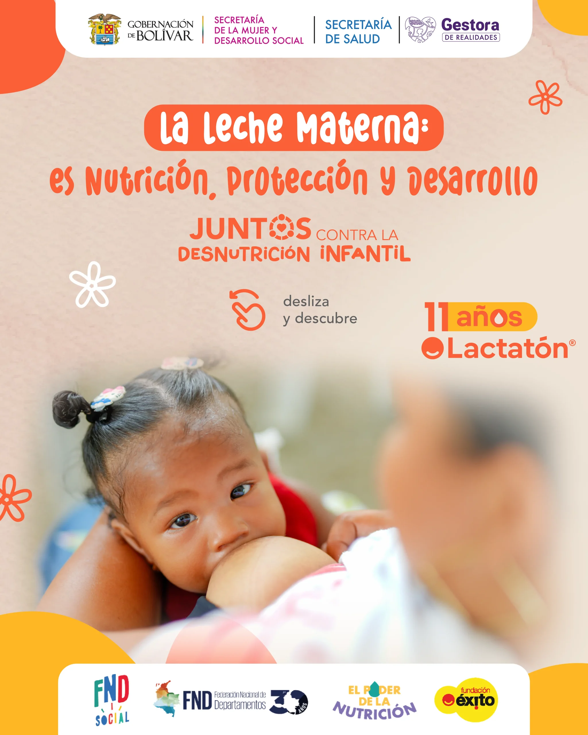 Bebé recibe lactancia materna en una pieza sobre nutrición y desarrollo